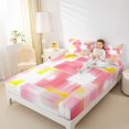 thumbnail image 4 of Manfei Modern Abstract Art Bed Sheets,Oil Painting King Sheets,Pink Yellow White Sheet Set For Girls,Breathable Home Decor,4pcs, 4 of 7