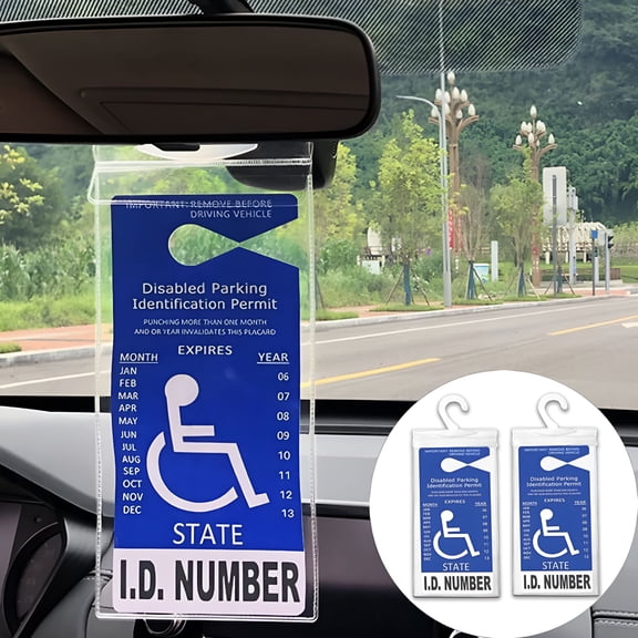 ACDANC Handicap Placard Holder For Auto Ultra Transparent Parking Sign Holder With Large Hanger