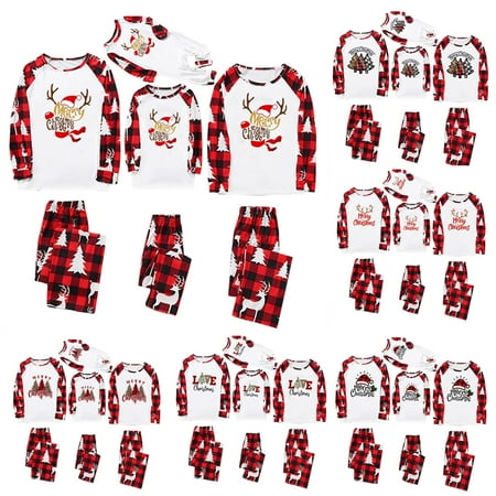 

Family Christmas Pajamas Matching Sets 2022 Cute Xmas Pjs Nightwear Comfy Soft Holiday Jammies Shirts Pants Sleepwear