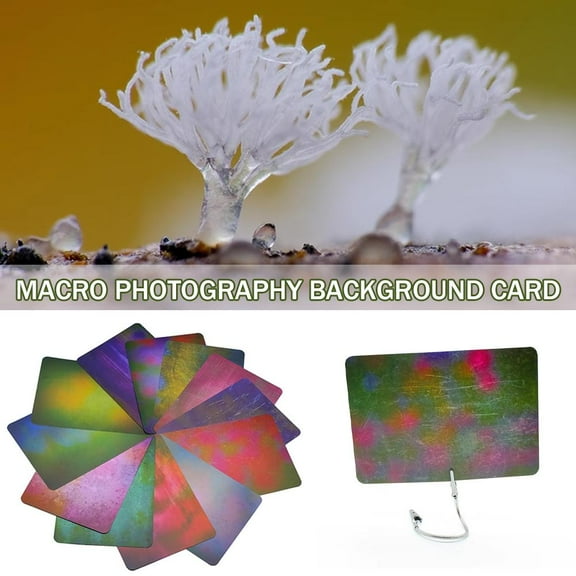 BQLQBQLQ 12pcs Colorful Macro Photography Background Cards - Blurred Background Paper for Studio Photography, Light Absorbing Ecological Material for Small Product, Food and Jewelry Images
