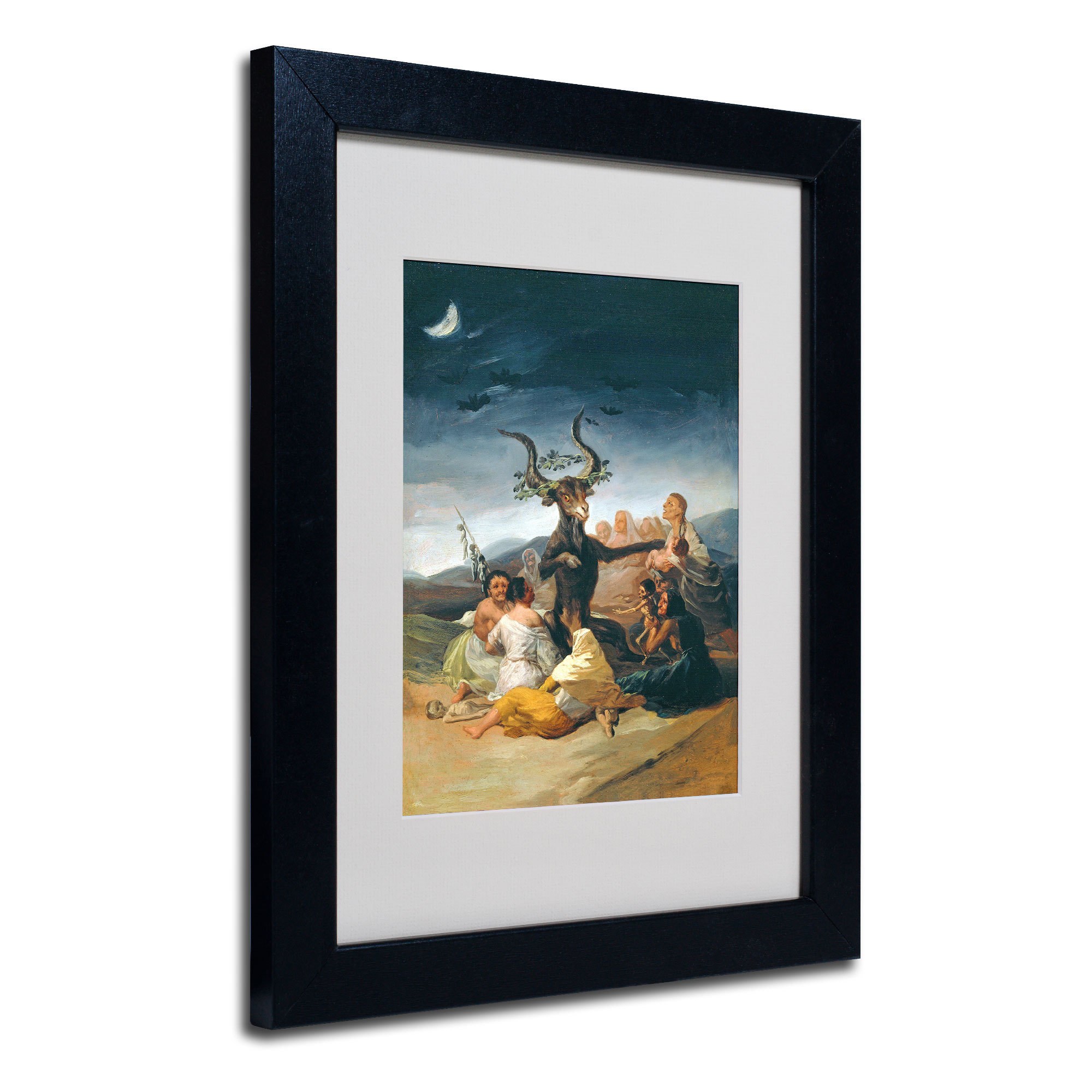 Trademark Fine Art "The Witches' Sabbath" Canvas Art by Francisco Goya, Black Frame