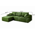 thumbnail image 5 of Muumblus 109" Oversized L-Shaped Modular Sectional Sofa with Movable Chaise, Boneless Corduroy Cloud Couch for Living Room, Green (Left Facing Chaise), 5 of 5