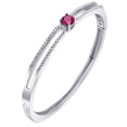 thumbnail image 3 of PEORA Created Ruby Solaris Hinged Bangle Bracelet for Women in Sterling Silver, Round Shape, 6mm, 1.25 Carats total, 2.25 inches diameter, 3 of 7