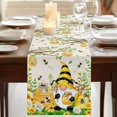 thumbnail image 3 of Table Runners 72 Inches Long Dress Scarves, Yellow Daisy Gnomes Farmhouse Kitchen Table Runner, Coffee Tablerunners, Pastoral Bees Floral Botanical Beige 14x72 Inch, 3 of 9