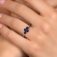 thumbnail image 4 of Gem Stone King 925 Sterling Silver Blue Sapphire Engagement Ring for Women | 1.44 Cttw | Oval 7X5MM | Gemstone September Birthstone | Size 8, 4 of 6
