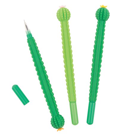 Textured Cactus Pens - Party Favors - 12 Pieces