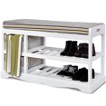 thumbnail image 1 of Costway Rembourré Chaussure Rangement Unité Entrée Étagère Organisateur 2 Panier Blanc, 1 of 8