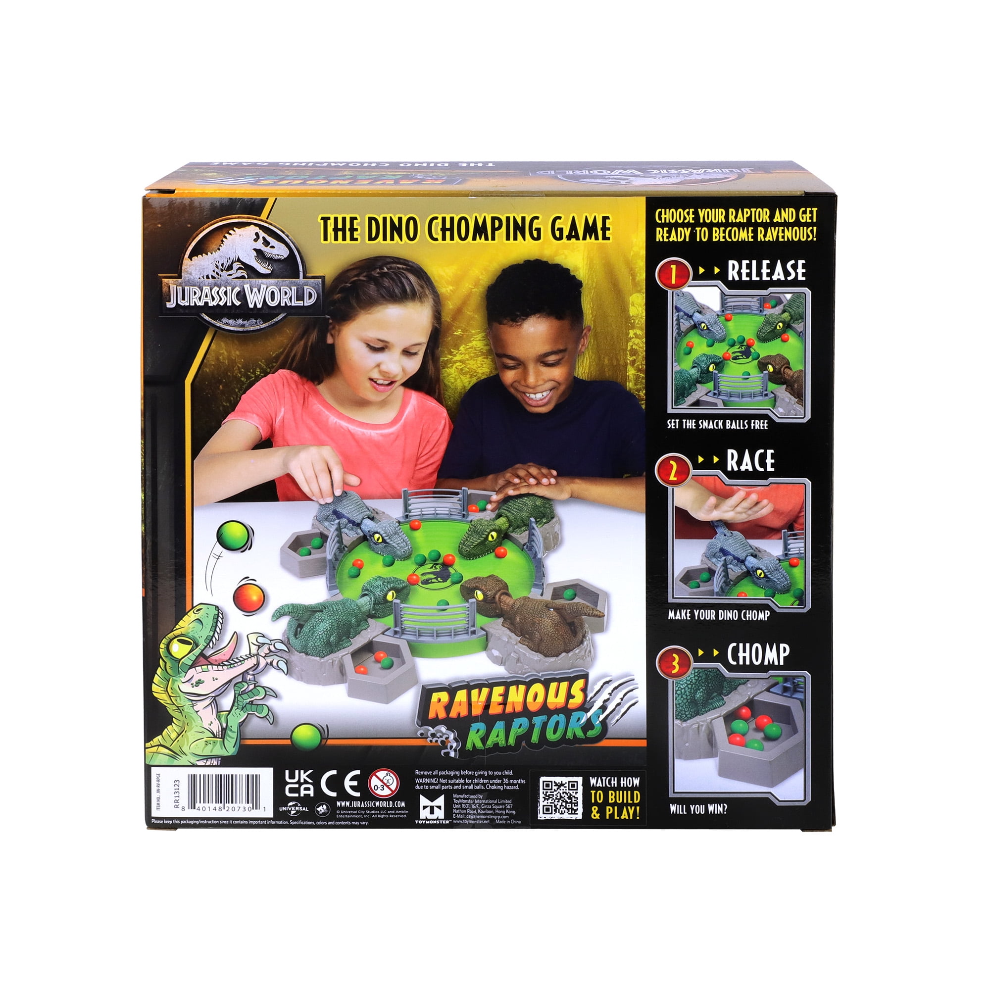 Jurassic World Ravenous Raptors, Dinosaur Family Game for Ages 4 and up; for 2 to 4 Players