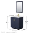 thumbnail image 6 of Wyndham Collection Miranda 30" Wood Single Bathroom Vanity in Blue/Brushed Gold, 6 of 7