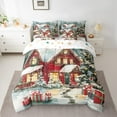 thumbnail image 3 of Manfei Winter Rustic Cabin Bedding Comforter Set 7 Pieces for Kids, Cartoon Christmas Gifts Full Bedding Set, Countryside Reversible Fitted Sheet Flat Sheet, Microfiber Bedroom Decor, 3 of 8