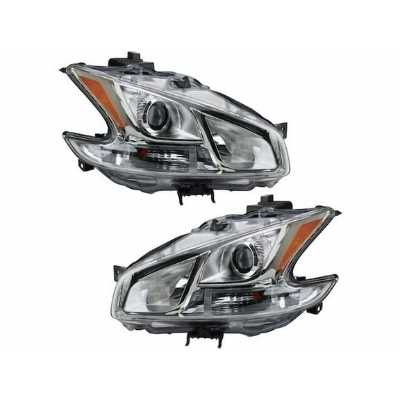 Headlight Assembly Set 2 Piece - Compatible with 2009 - 2014 Nissan Maxima 2010 2011 2012 2013