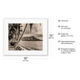 thumbnail image 2 of Honolulu Hawaii - Diamond Head Crater and Palms - Vintage B&W Photograph by Sawyers c.1936 - Fine Art Rolled Canvas Print 11in x 14in, 2 of 4