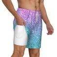 thumbnail image 3 of Gaeub Multicolor Glitter Mens Swim Trunks Stretch Beach Shorts Quick Dry for Men Swim Shorts Swimwear with Pockets- XX-Large, 3 of 9