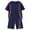 c18-Navy, variant on Summer Kids Clothing Sets 2Pcs Solid Color Short Sleeve Tee and Shorts Simple Boys Summer Outfits Size 5-6 Years,Red