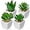 4pcs Succulents#04, variant on Mini Fake Plants 3 Packs Artificial Succulents Plants in Round Glass Vase Cute Faux Succulents for Bathroom Kitchens Shelf Table Decor