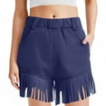 thumbnail image 2 of Posijego Girls Fringe Shorts Boho Vintage Shorts High Waist Vacation Summer Shorts with Pockets, 2 of 6