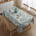 thumbnail image 2 of Light Blue Daisy Flower Pattern Rectangle Tablecloth 60"x84",Waterproof Polyester Rectangle Table Cloth, Wipeable Spillproof Polyester Tablecloth for Dining, Camping, Indoor and Outdoor, 2 of 5