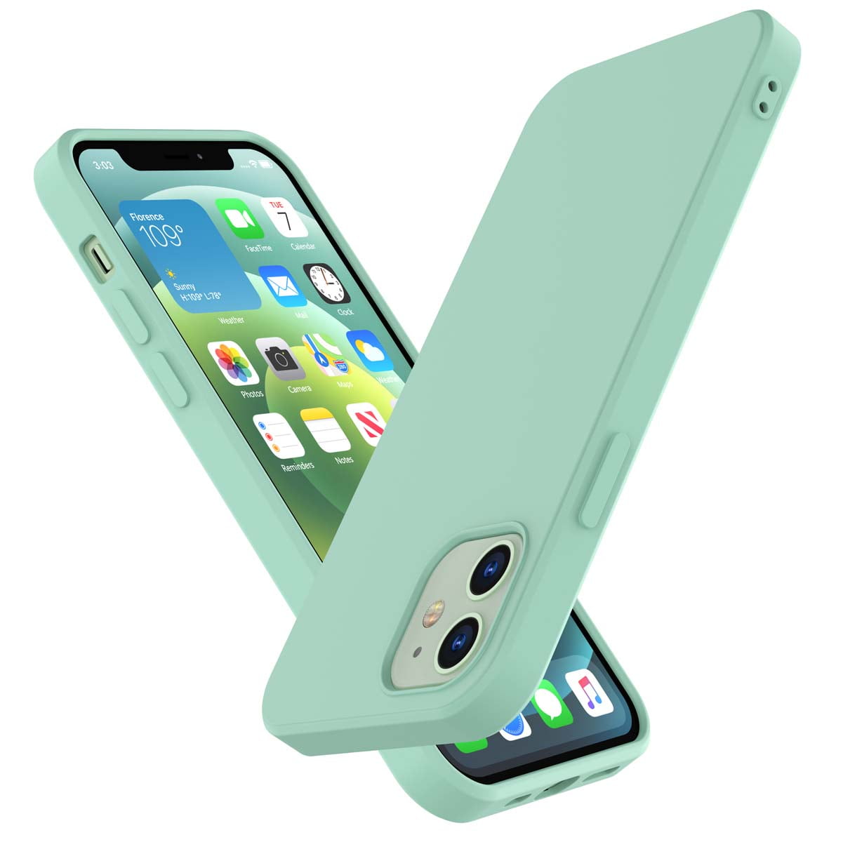 Cell Phone Cases for 6.1" iPhone 12 Pro / 12, Njjex Liquid Silicone Gel