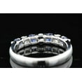 thumbnail image 3 of HeartsAndYou 3ct Round Natural Sapphire & Moissanite Half Eternity Band 14k SOLID White Gold, 3 of 9