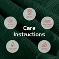 thumbnail image 6 of RIVERSIDE 3 Piece Cotton Towel Set Bath 27x54 and Hand 16x28 Towel with Washcloth 12x12, Lightweight & Soft - Hunter Green, 6 of 9