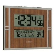 La Crosse Technology Atomic Digital Wall Clock with Indoor & Outdoor Temperature, BBB86088-INT