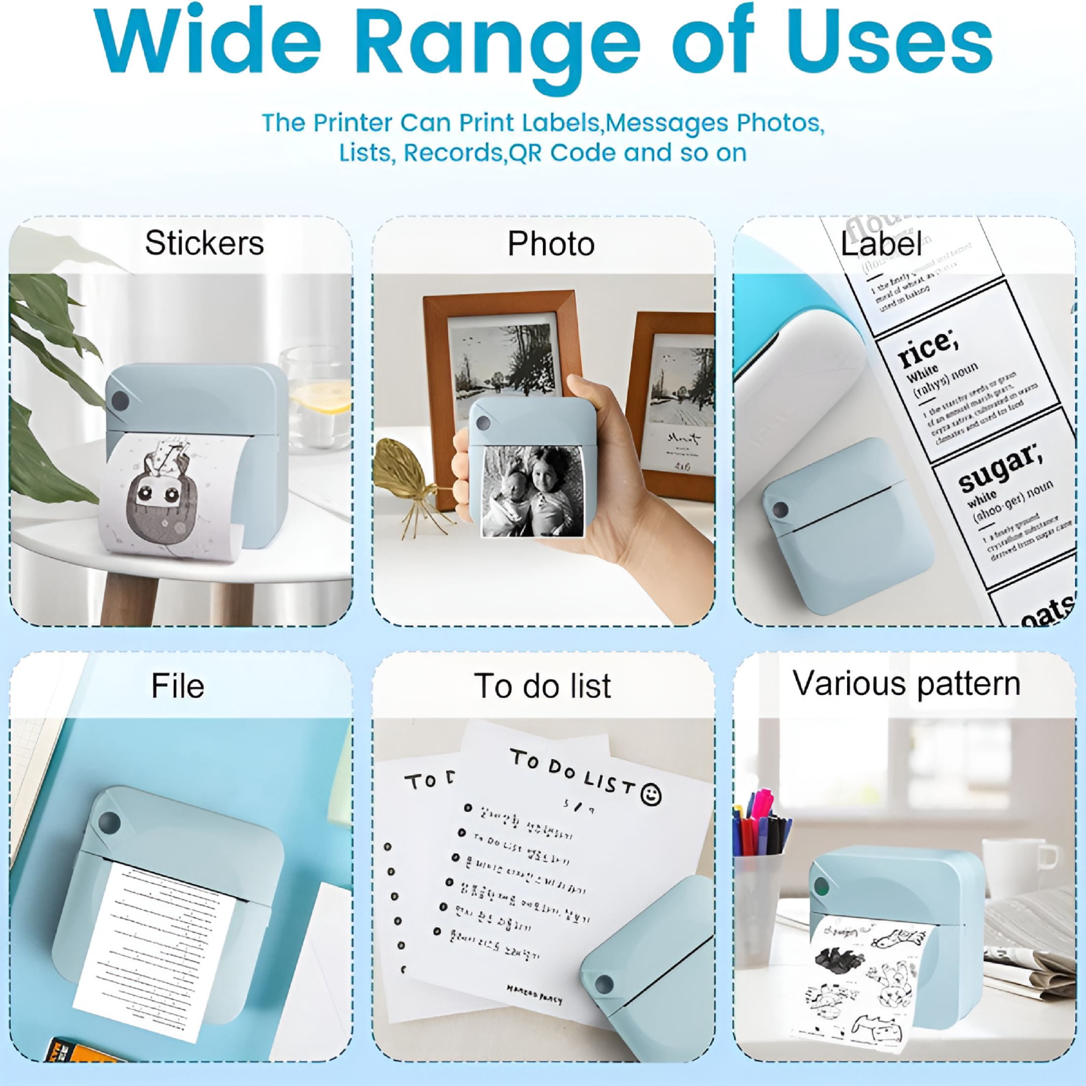 GJX 2026 New Portable Print Pod – Mini Pocket Thermal Printer for Instant Note & Photo Printing,Compact & Lightweight for On-The-Go Use for Notes,Photos,Receipts,Memos,Labels,Travel,Home,Office