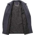 thumbnail image 3 of Abrigo de mezcla de lana para hombre con bufanda desmontable o cuello interior, abrigo de botonadura sencilla, gabardina cálida de invierno, 3 of 5