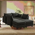 thumbnail image 6 of Modern Corduroy 113.5'' Modular U Shaped Sectional Sofa with Storage Ottoman for Living Room, 6 of 21