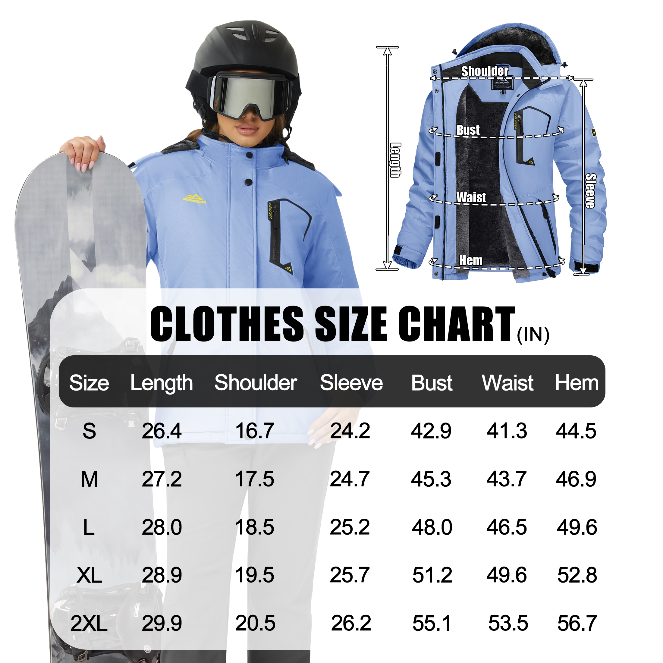 TACVASEN Women's Waterproof Ski Jacket photo 5