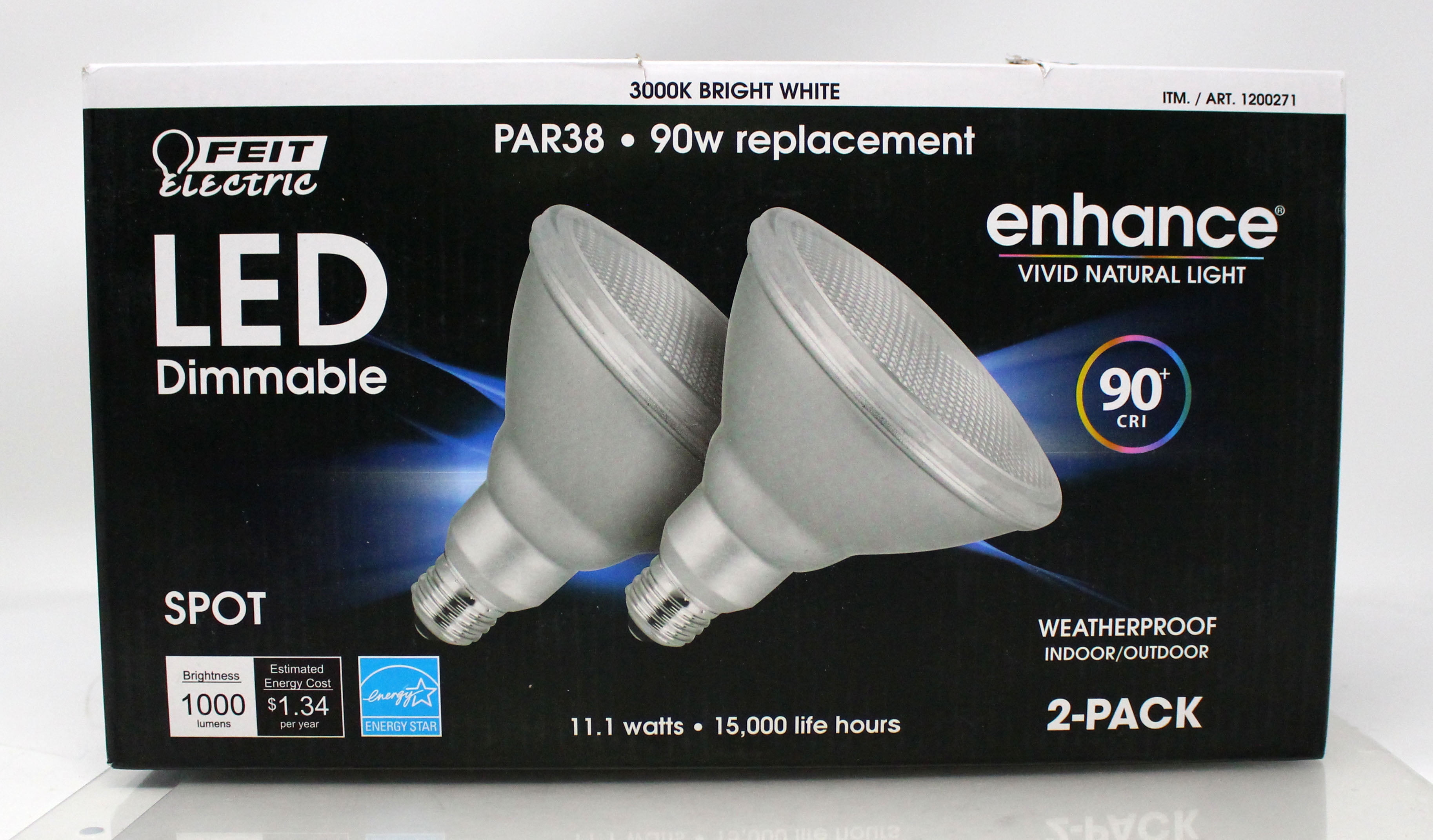Feit Electric LED Dimmable Spot Warm White Light Par38 90W Repacement 