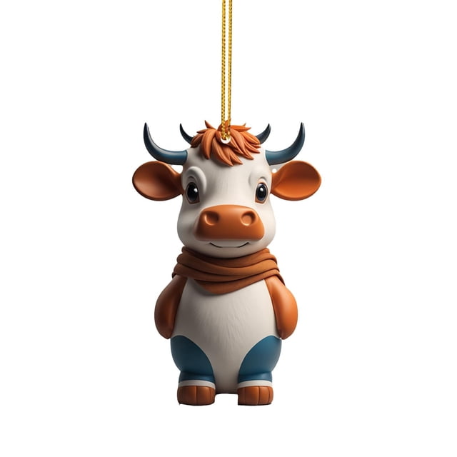 DPTALR Cute Cow Car Pendant Home Tree Decoration, Christmas Tree Ornament, Home Decor 1PC
