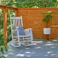 thumbnail image 6 of Pemberly Row Traditional Hardwood Indoor/Outdoor Patio Porch Rocker in White, 6 of 21
