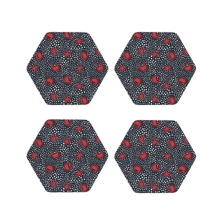 

Leather Coasters with Heat-resistant for Drinks red starfish crab -标题2 Hexagon