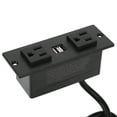 thumbnail image 4 of Recessed Power Strip 2 AC Outlets 2 USB Ports Furniture Desktop Embedded Power Socket 1.5m Cable US Plug 125V, 4 of 7