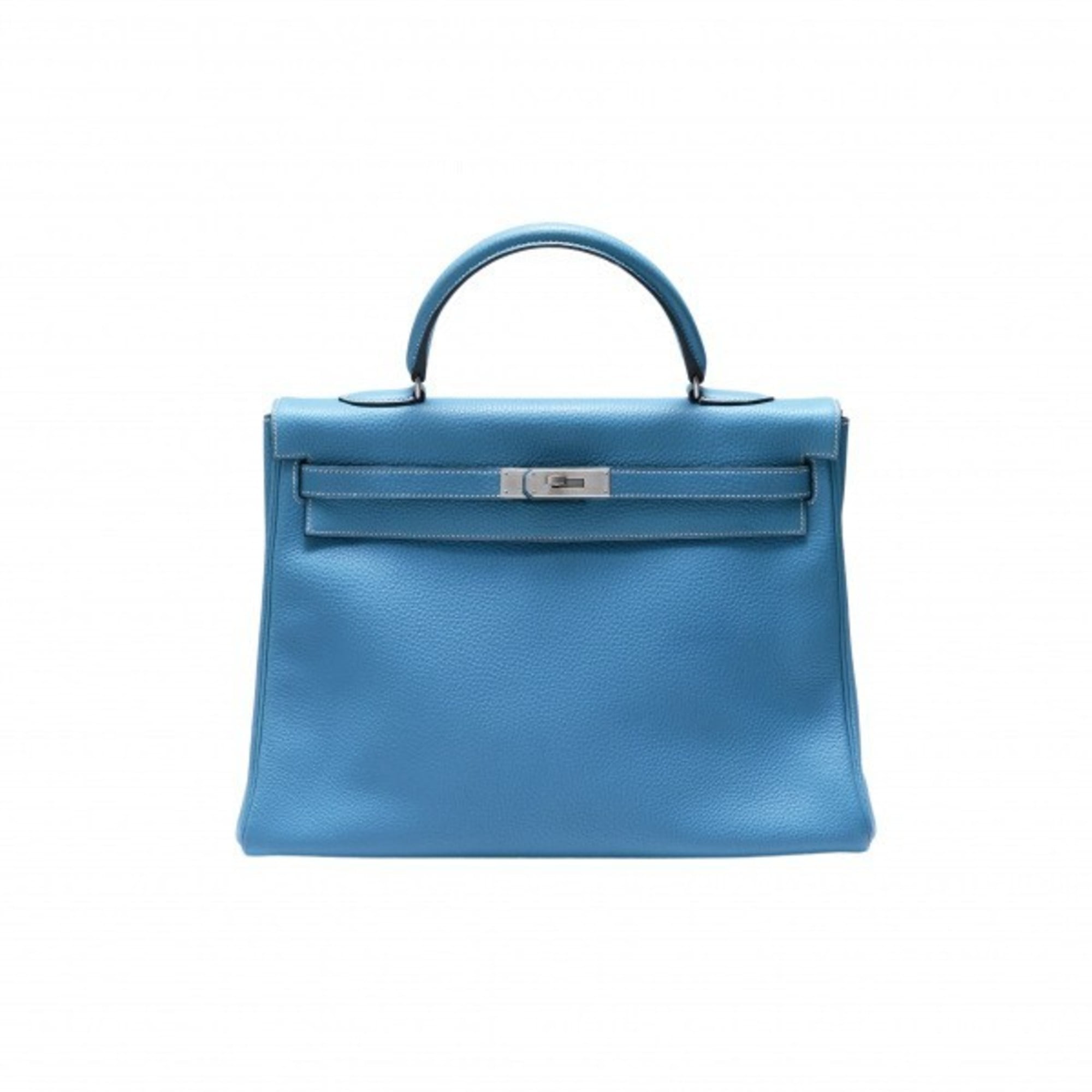 Authenticated Used Hermes HERMES Kelly Birkin 35 Blue Jean Togo SV