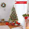 thumbnail image 4 of Costway 5 FT Artificial Christmas Tree Hinged w/ 200 Warm LED Lights & 126 Red Berries, 4 of 10