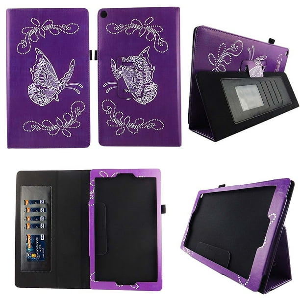 Butterfly Purple Folio Case for Fire HD 10 Slim Fit Leather Standing ...