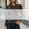 thumbnail image 3 of BLVB Womens Long Sleeve Basic Shirt Crew Neck Ruched Fitted Fall Tops Soft Stretch Undershirts Base Layer Clothing(Brown,Large), 3 of 9