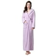 thumbnail image 5 of LOFIR Luxury Womens Long Plush Hooded Robe, Flannel Soft Warm Fleece Bathrobes for Women (L, Light Purple), 5 of 9