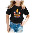 thumbnail image 1 of Hauts d'Été Unisexes pour Enfants Mode Été T-Shirt Imprimé Manches Courtes Col Rond T-Shirt Enfant Noir 10 Ans-11 Ans, 1 of 4
