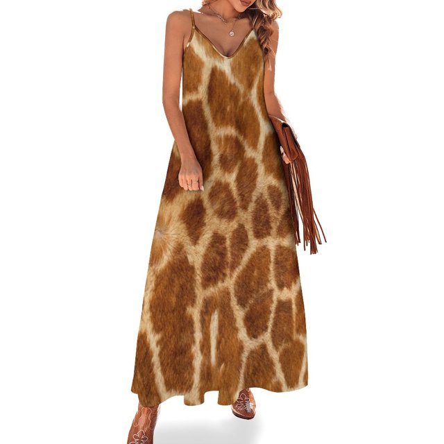 Vestido sin mangas de piel de JIRAFA Vestido femenino Vestidos de cumpleaños para mujeres Vestidos de lujo