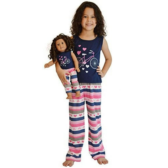 Girl & Doll Matching Tank & Sweatpants Fit American Girl & Other 18 Inch Dolls - Size 12
