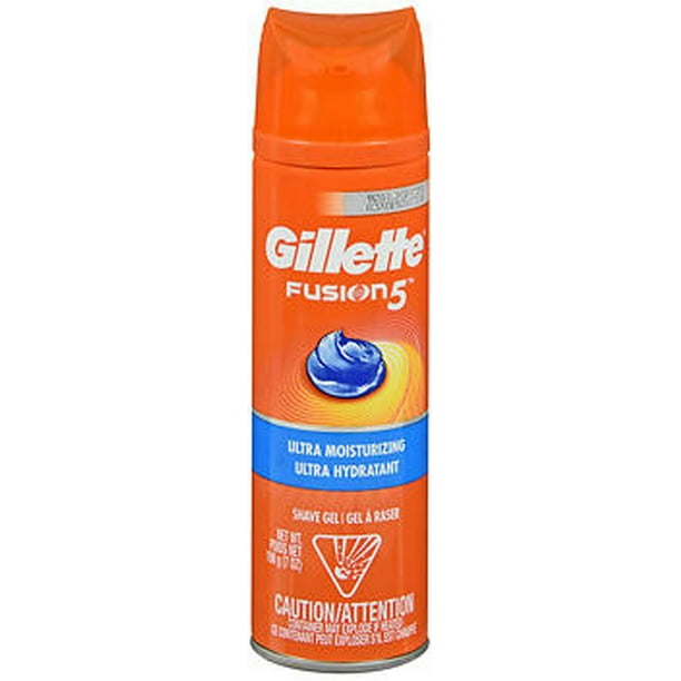Gillette Fusion Gel Hydratant Gel à Raser 7 oz (Pack de 6)