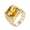 Gold Yellow, variant on Stainless Steel Square Gemstone Ring for Men Tattoo Style Etched Band Textured Art Inspired Jewelry Gold Black Size 9