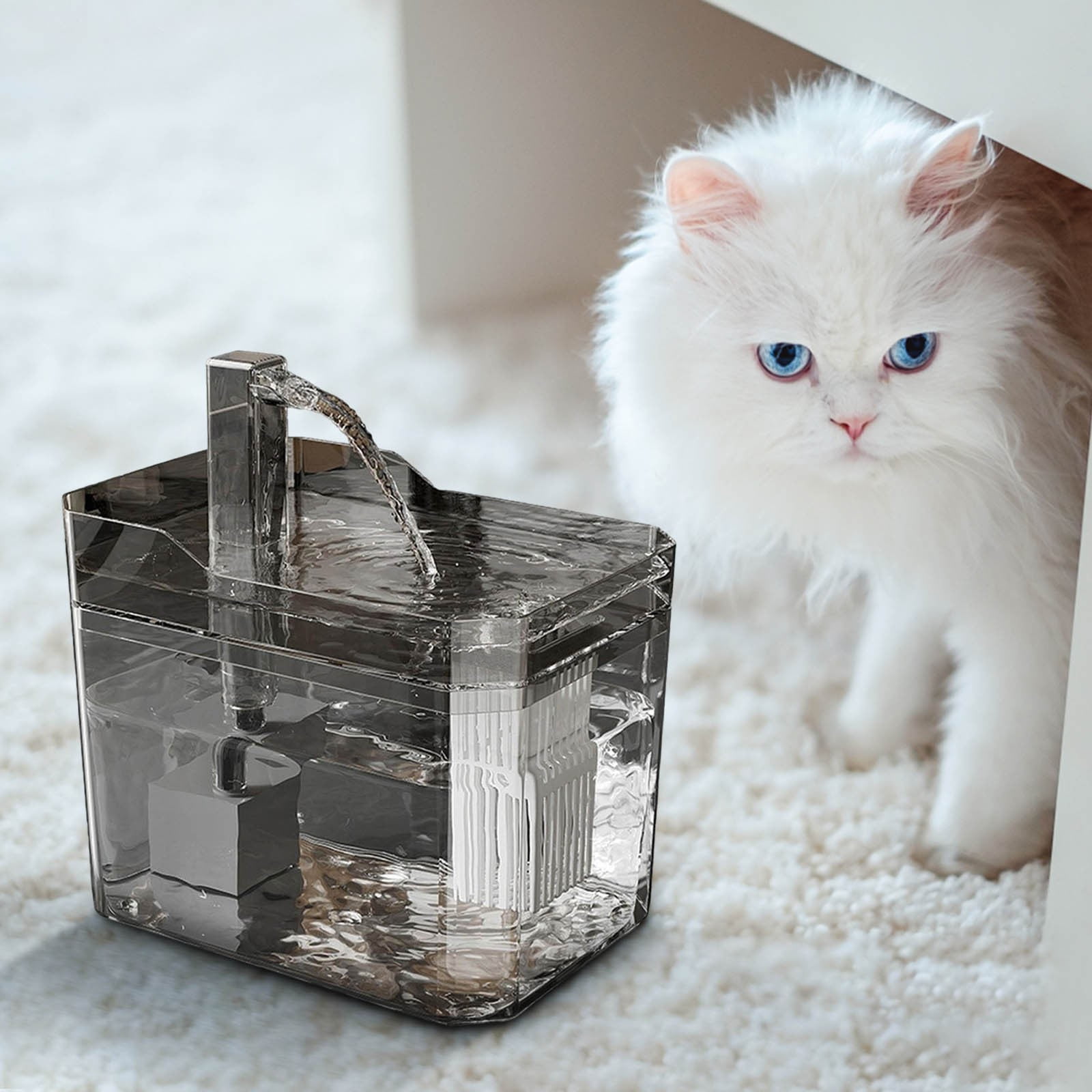 Hometravel Automatic Cat Water Fountain with Filter, Silent Circulation Pet Drinking Dispenser, Large Capacity Smart Water Feeder for Cats, Small Dogs