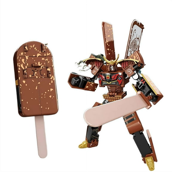 Transforming Robot Toy, 2-in-1 Ice Cream to Robot Action Figure, Christmas Birthday Party Favors Gift