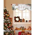 thumbnail image 4 of Merry Christmas Tie Up Valances Curtain, Pine Cone Berry Xmas Bell Leaf Winter Adjustable Rod Pocket Short Window Treatment Tie Up Curtains Valances for Kitchen Living Room Bathroom 42x12 Inches, 4 of 9