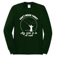 thumbnail image 2 of Wild Bobby, Can't Work Today My Arm Is In A Cast, Fishing, Men Long Sleeve Shirt, Forest Green, Large, 2 of 5