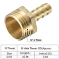 thumbnail image 4 of Uxcell Hose Barb Fitting Straight 8mm Barbed G1/2 Male Thread, 3 Pack Brass, Yellow, 4 of 5