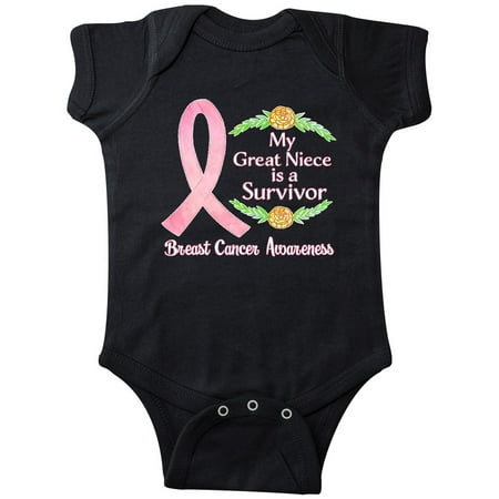 

Inktastic My Great Niece is a Survivor Breast Cancer Awareness Gift Baby Boy or Baby Girl Bodysuit